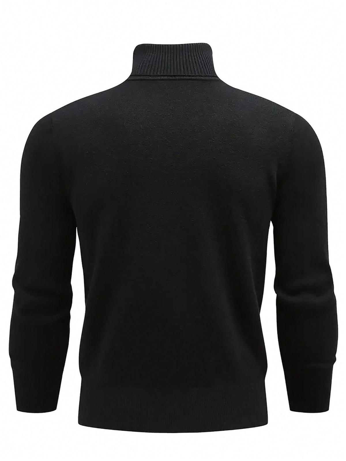Men's Rib-Knit Roll Neck Jumper in Black