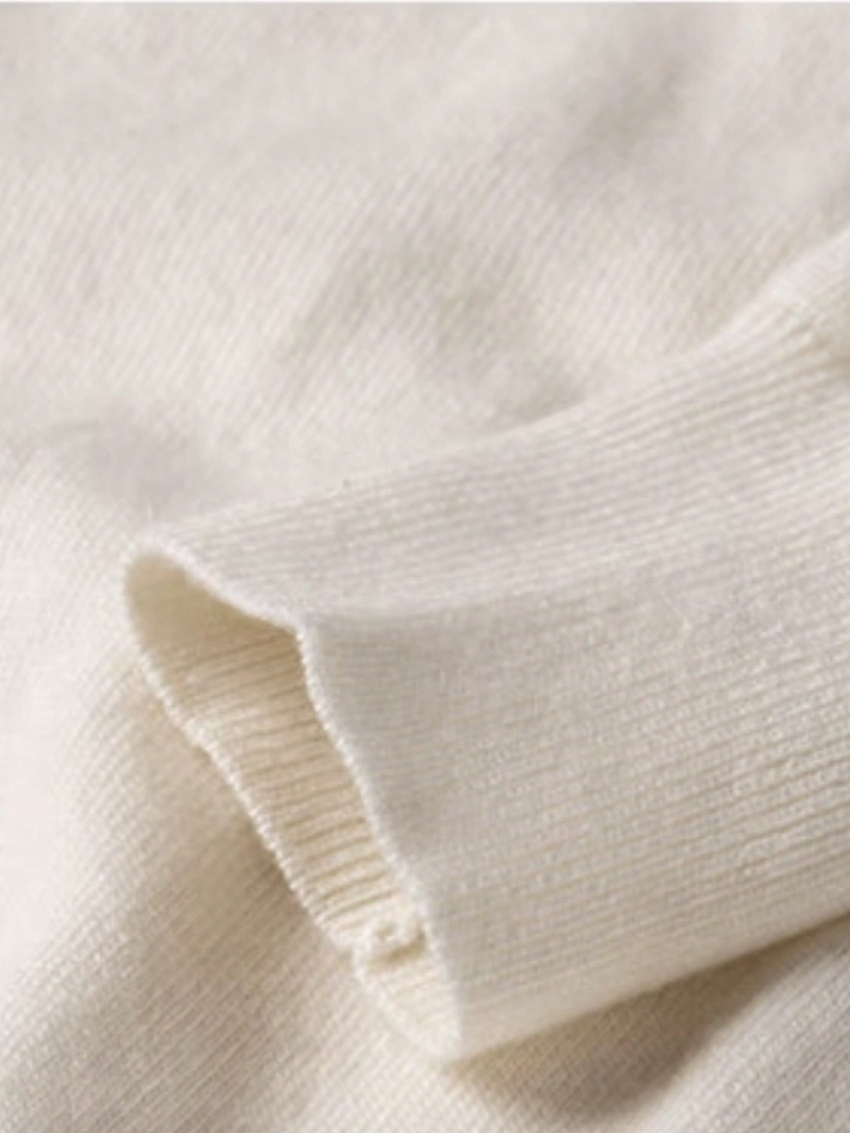 Men's Rib-Knit Roll Neck Jumper in Off White