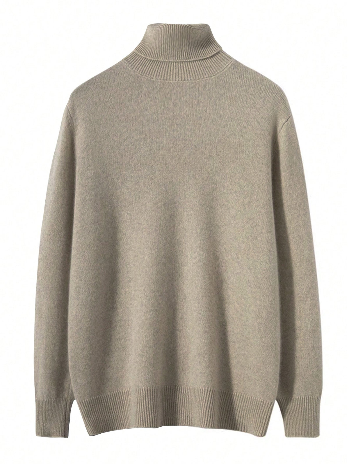 Men's Rib-Knit Roll Neck Jumper in Camel