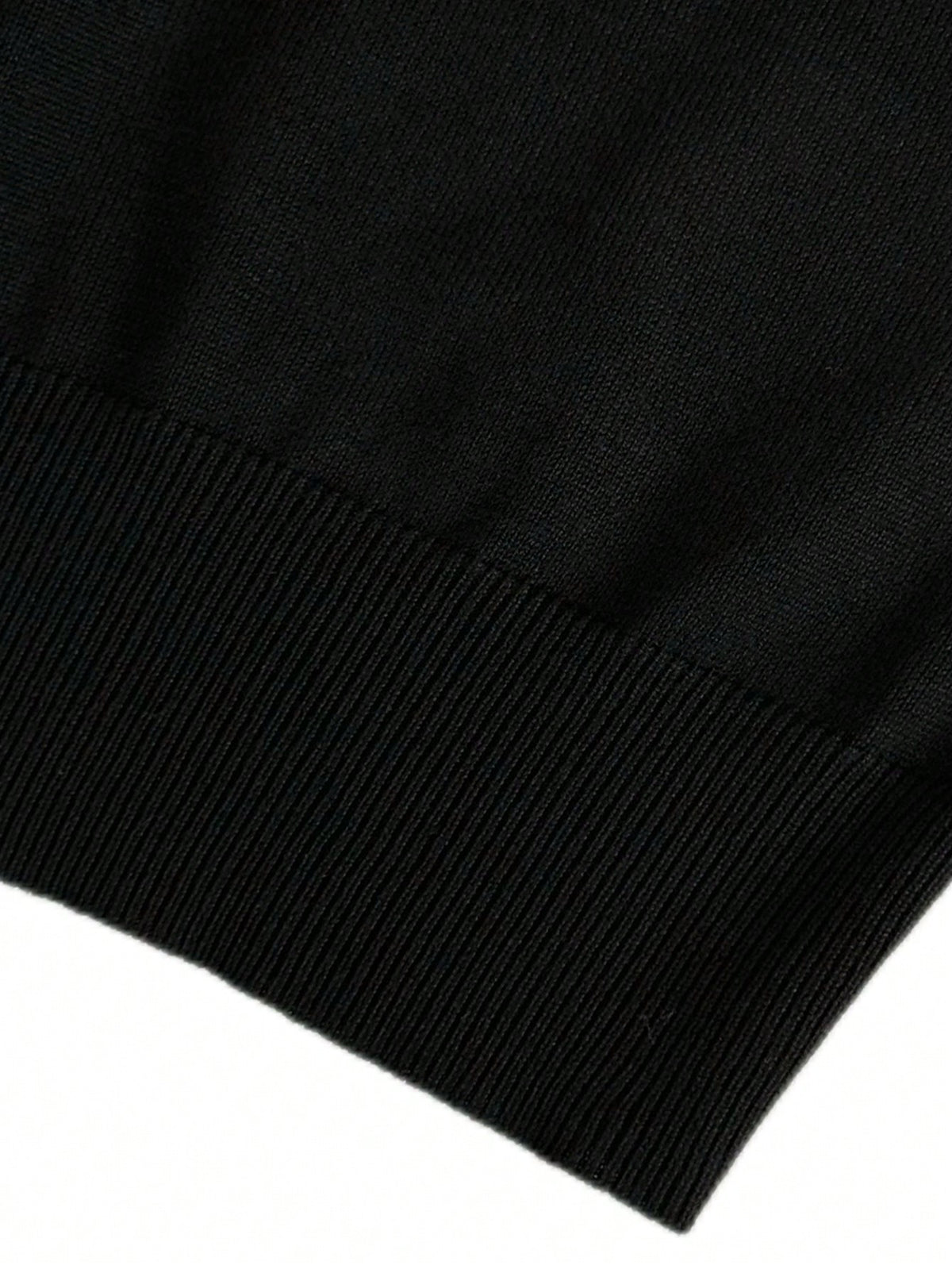 Men's Rib-Knit Roll Neck Jumper in Black