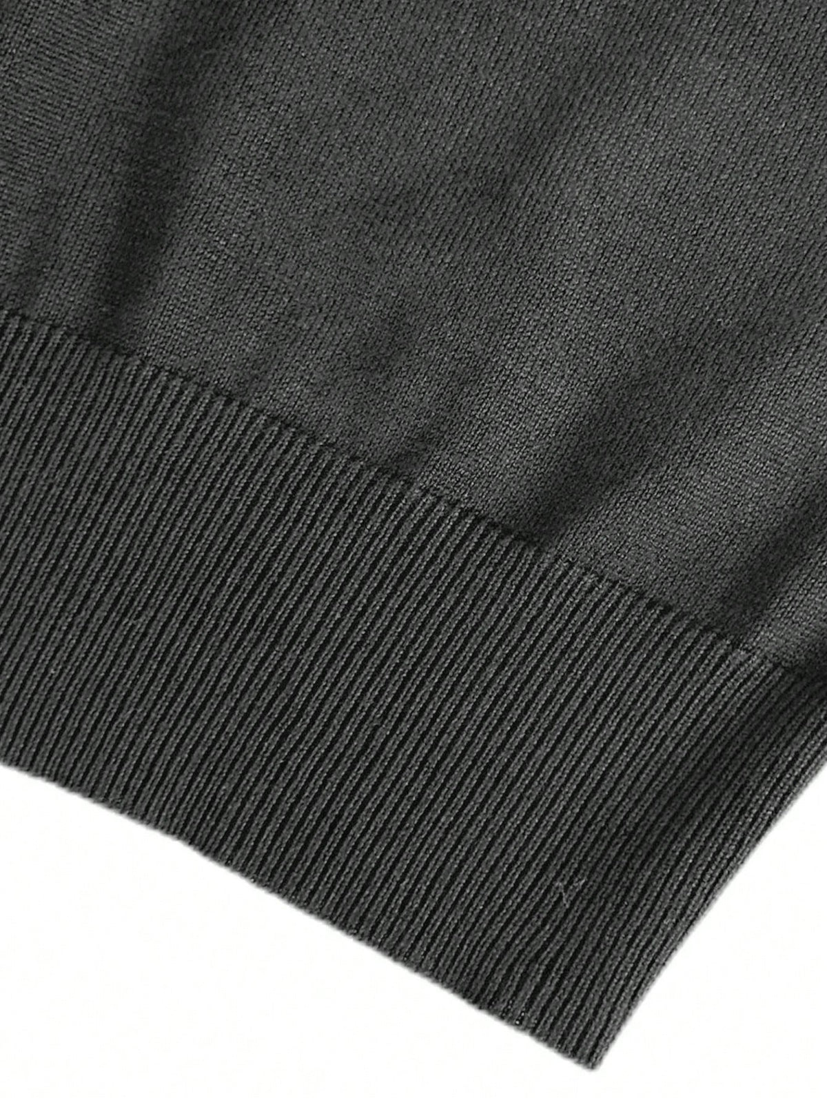 Men's Rib-Knit Roll Neck Jumper in Dark Grey
