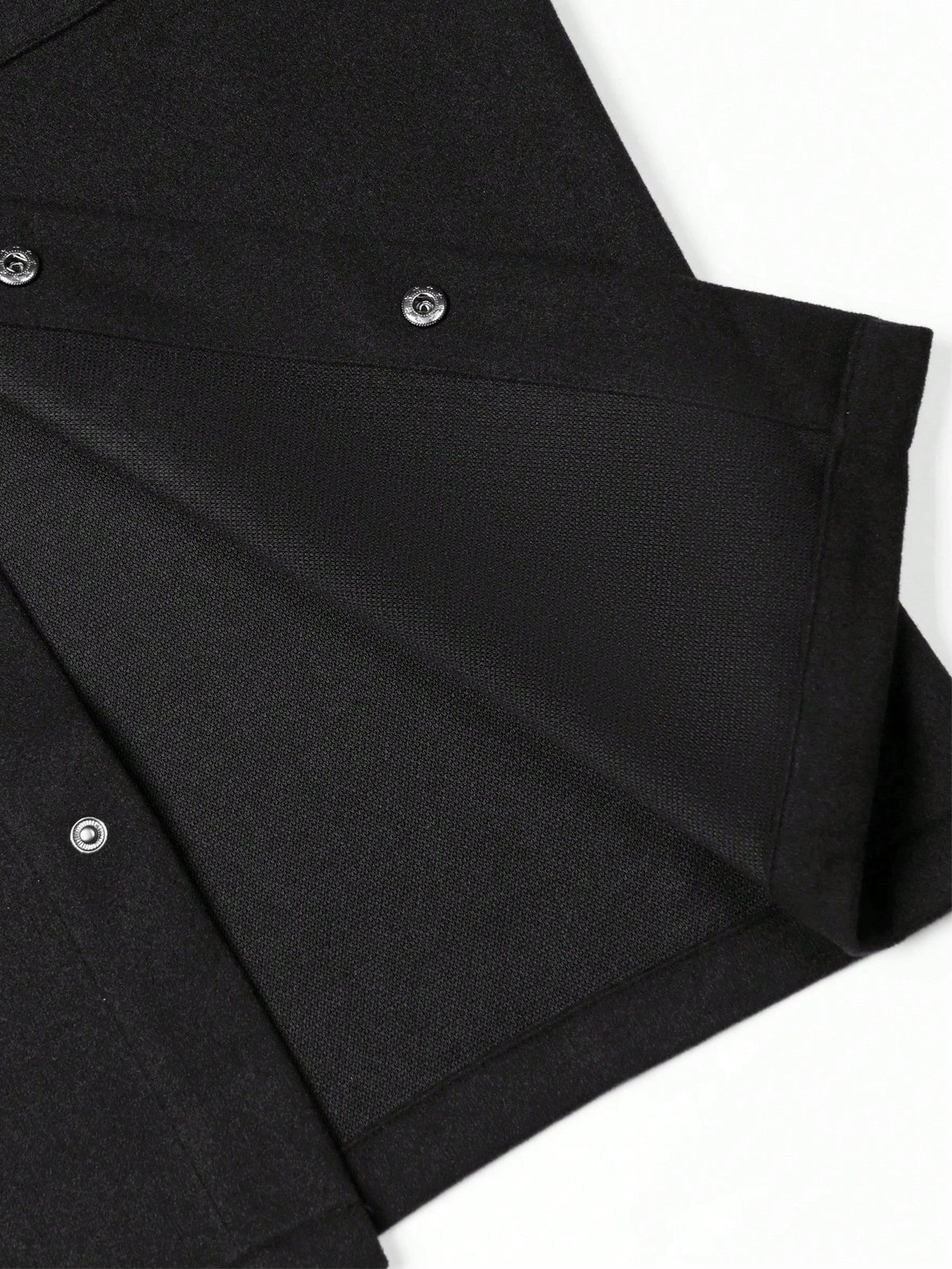 Men's Button-Front Overshirt Jacket with Flap Chest Pockets in Black