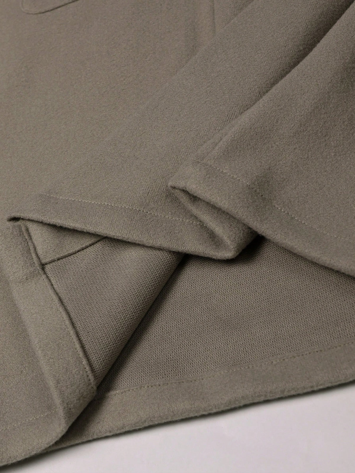 Men's Button-Front Overshirt Jacket with Flap Chest Pockets in Khaki